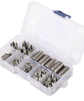 50Pcs Inner Thread Self Tapping Thread Inserts Set For Stainless Steel Repairs Heavy Duty Thread Reinforcement Kit DIY Self Cutting Inserts To Fix Stripped Threads And Restore Strength, storage case