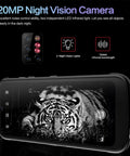 Built Like A Tank Heavy Duty Rugged Smartphone With ATEX Zone 1 Safety Rating, Rock Solid IP69K Protection, 6.3 Inch FHD Display showing night vision camera.