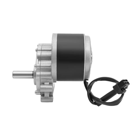 Side view of Powerful 250W 24V Brushed DC Gear Motor With Low Speed 75 RPM Ideal For Electric Wheelchairs, copper aluminum build