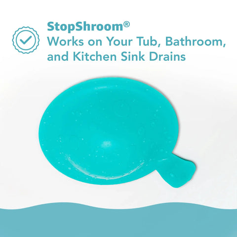 Universal Drain Stopper Plug Cover For Bathtub, Bathroom Sink, And Kitchen Drains, Aqua Finish, shown from above.