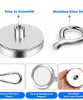 Beast Magnet Fishing Kit With 300 Lb Neodymium Rare Earth Magnets Countersunk Hole Eyebolt Built for River Recovery and Magnetic Fishing.