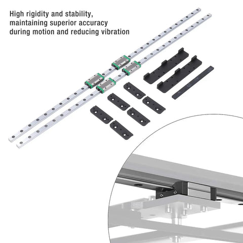 Two Piece Y Axis Linear Guide Rail Set For Neptune 3 Maximum And Neptune 4 Maximum 3D Printers High Carbon Steel Low Noise