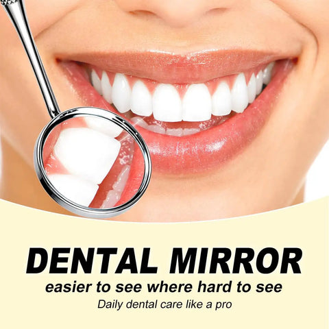 Durable Stainless Steel Dental Mirror For At Home Teeth Cleaning And Mouth Inspection With Storage Box Curved Head Reaches Hidden Spots
