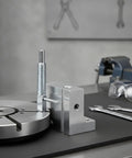 Heavy Duty Stainless Steel Indexing Plunger Pin With Tough L Handle And弹簧 Loaded Position Lock used for securing rotary heads on a machine. 
