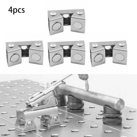 4 Piece V Type Welding Clamps Set With Adjustable Jig Holder And V Pads For Welding And Soldering Magnetic Base Fixture