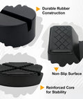 Universal Jack Pad Set For Floor Jacks And Stands High Density Rubber Pads Protect Pinch Welds And Frame Rails Prevent Scratches Dents Or Bends While You Lift Cars SUVs And Trucks