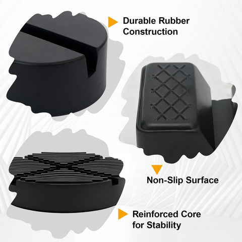 Universal Jack Pad Set For Floor Jacks And Stands High Density Rubber Pads Protect Pinch Welds And Frame Rails Prevent Scratches Dents Or Bends While You Lift Cars SUVs And Trucks