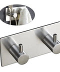 Heavy Duty Stainless Steel Wall Mounted Hooks Featuring Super Strong Self Adhesive Tape For Bathroom Towels Coats And Home Organization No Drill Hassle Rust Proof Daily Setup with dual hooks