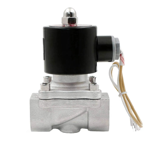 Rock Solid Stainless Steel Electric Solenoid Valve 110V AC Normally Closed for air water gasoline diesel oil natural gas