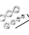 Depth Stop Collar Drill Bit Kit 7 Piece Set 1/8in 3/16in 1/4in 5/16in 3/8in 7/16in 1/2in With 2.5mm Hex Wrench shown