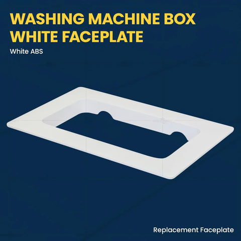 Washing Machine Outlet Box ABS Faceplate Replacement One Piece White Plastic Cover Durable ABS Construction