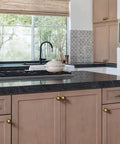 Kitchen with wood cabinets featuring Six Pack Classic Round Cabinet Knobs 1 Inch Solid Ball Drawer Knobs With Vintage Antique Brass Finish
