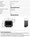 TF-NOVA Lidar Sensor For Obstacle Detection, Compact Linear Spot Laser Radar With 0.1 To 7 M Range, technical specifications sheet