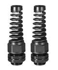 IP68 Waterproof M25 Cable Gland Nylon Joint With Strain Relief For 13mm To 18mm Wire Diameter Adjustable Locknut Dust Proof And Anti Acid Alcohol Resistant Junction Box Accessory 2 Pack, black spiral