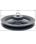 Single Groove Belt Pulley With Five Point Nine Five Inch Outer Diameter And Five Eighth Inch Bore Cast Iron Motor Pulley side view