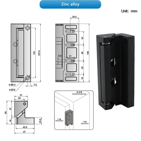 Heavy Duty Zinc Alloy Oven Door Hinge With Convex Design For Load Bearing Equipment Built To Last Bombproof Gate Hinge