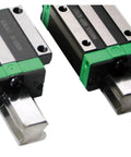 Rock Solid High Precision Linear Guide Rail Kit With 2pcs HGW15CC To HGW30CC Slider Blocks For Smooth Sliding Motion And Super Stable Tracking On Any Rig Or Machine Build Today, close-up of two metal slider blocks