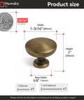 Top Tier Vintage Antique Brass Cabinet And Drawer Knobs 15 Pack Featuring Sweet Wineglass Contour And Heavy Duty Rust Shield for size reference with coin
