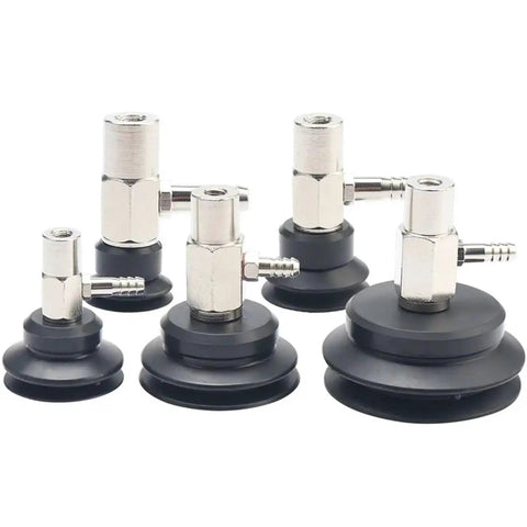 Pat Series One Layer Manipulator Pneumatic Sky Blue Rubber Sucker Suction Cup Chuck in various sizes for industrial lifting.