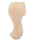 Side view of hand carved wood leg from Set Of 4 Hand Carved Solid Wood Furniture Legs For Coffee Table Sofa And TV Cabinet, 15 x 6 cm.