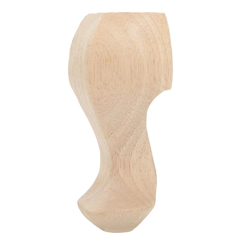 Side view of hand carved wood leg from Set Of 4 Hand Carved Solid Wood Furniture Legs For Coffee Table Sofa And TV Cabinet, 15 x 6 cm.