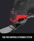 Cordless Oscillating Tool V20 System Tool Only With Variable Speed 8K To 18K OPM Tool Free Quick Change Universal Attachment