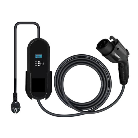Grab And Go Portable Level 2 EV Charger With Type 1 J1772 Plug, 16A, 5 Meter Cable, IP67 Waterproof Charging Station