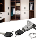 Sliding Door Lock For Closets And Display Cabinets, Zinc Alloy Plunger Cylinder With Keys, Rugged Cabinet Lock Hardware For Home