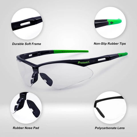 Clear Safety Glasses 2 Pack For Men And Women, Anti Fog And Scratch Resistant, ANSI Z87.1 Eye Protection, Lightweight Polycarbonate Lenses