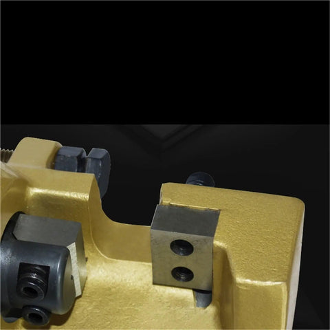 Close-up of AOXHUGB Cordless Electric Rebar Bender And Cutter showing the precision cutting mechanism and hydraulic components.