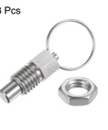 Top Notch 3 Pack Spring Plunger Pins M12 X 1.75 Thread Flat Head Stainless Steel Hardware Rust Resistant Fasteners, 3 pieces.