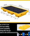 Yellow Spill Containment Pallet With Flat Top Grating For Factory Warehouse And Basement Storage dimensions and load capacity details