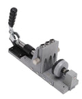 Straight Shooter 15 Degree Pocket Hole Jig Kit Featuring Single Side Access For Hassle Free Cabinet Building And Dead On Alignment Crafted From Heavy Duty Aluminum Construction, side view of the jig.