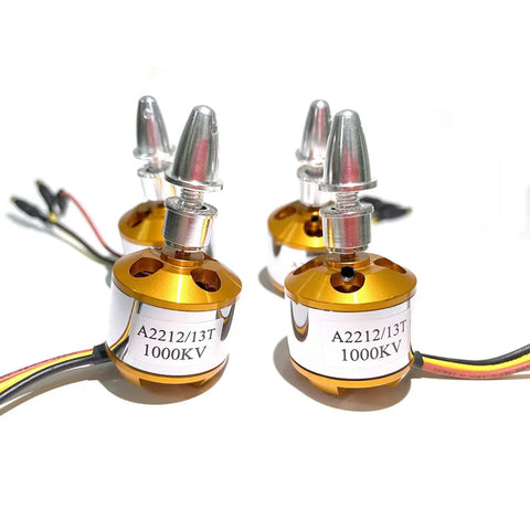 A2212 1000KV Brushless Outrunner Motor For RC Drones and Multirotors, high torque, pre-wired banana plugs, set of motors