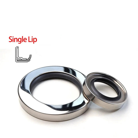 Heavy Duty PTFE Skeleton Oil Seal For High Speed Rotary Equipment Featuring A Single Lip Design And Stainless Steel Core, close-up view.