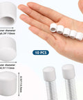 Hand holding 10 Pack Door Stopper Rubber Tips 0.39 Inch Inner Diameter Door Stop Caps For Wall And Floor Protection, Universal Fit