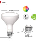 BR30 LED Flood Light Bulb 9W 65W Equivalent 5000K Daylight E26 Pack of 6 with dimensions and features