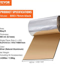 200 Mil Thick Soundproofing Mat Roll for Cars Trucks and Vans 36 Square Foot, silver roll showcasing 200 mil thickness and dimensions.