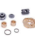 Turbo Rebuild Kit For 7.3L Powerstroke Diesel With Upgraded 360 Degree Copper Thrust Bearing components displayed on white background