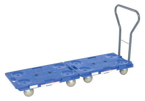 Interlocking Plastic Dolly Handle Attachment Dark Gray With Optional Steel Handle for easy lifting and rolling in industrial settings.