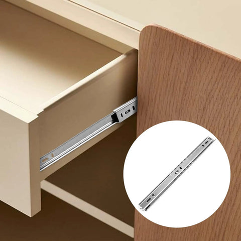 11 Inch Drawer Slides With Ball Bearing Rails For Smooth No Squeak Action, Side Mount Design in cabinet installation