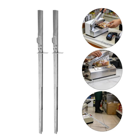 Heavy Duty Plastic Bag Rail Replacement for Packaging Machines and Sealing Equipment Pro Grade Supermarket Tough Ultra Durable and Efficient Rail for Commercial Food Packaging and Retail Bags, silver plastic