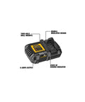 All In One Battery Charger For 12V Max, 20V Max, And FlexVolt 20V 60V Max Packs With Two Stage LED State Of Charge Indicator product image