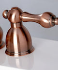 Model KS3952AL Restoration Mini Widespread Lavatory Faucet With Metal Lever Handles Polished Brass Finish close-up handle
