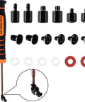 Ultimate M.2 NVMe SSD Screw Kit With 9 Nuts Of Three Heights 6 Black Screws 6 Insulation Spacers And Magnetic Screwdriver For PS5 And Asus MSI Gigabyte NGFF PCIe NVMe 2280 Motherboard Easy Install showing screwdriver, nuts, screws, and spacers.