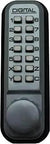 Keyless Push Button Hook Bolt Lock For Gates And Sliding Doors, Surface Mount, Satin Chrome Finish, with keypad view