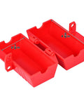 Industrial Grade Plug Lockout Device For Lockout Tagout, 110 To 125 Volt Power Cord Lockout System With Padlocks shown from above.