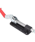 Beefy Heavy Duty Toggle Clamp For Welding And Equipment Mounting, iron and plastic construction, side view
