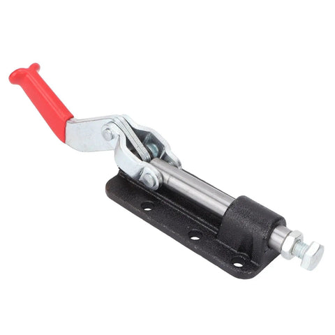 Beefy Heavy Duty Toggle Clamp For Welding And Equipment Mounting, iron and plastic construction, side view