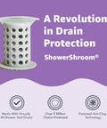 Big Time Win For Your Bathroom Two Inch Stand Up Shower Drain Protector Hair Catcher Strainer Gray Clog Guardian Easy Snap Fix Heavy Duty Tub Trap. White shower drain protector with holes for hair catchment.